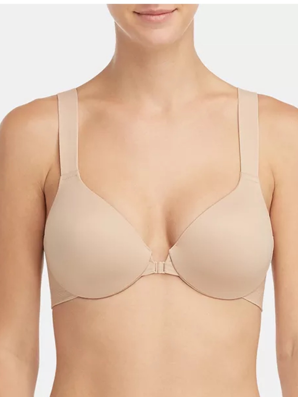 SPANX Front-Close Smooth T-Shirt Bra - Nude size 38C